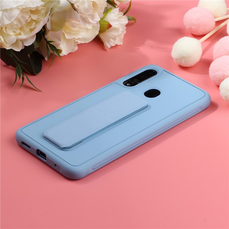 Rubberized Magnetic Kickstand TPU + PC Hybrid Case Phone Shell for Samsung Galaxy M30/Galaxy A40s - Baby Blue-2