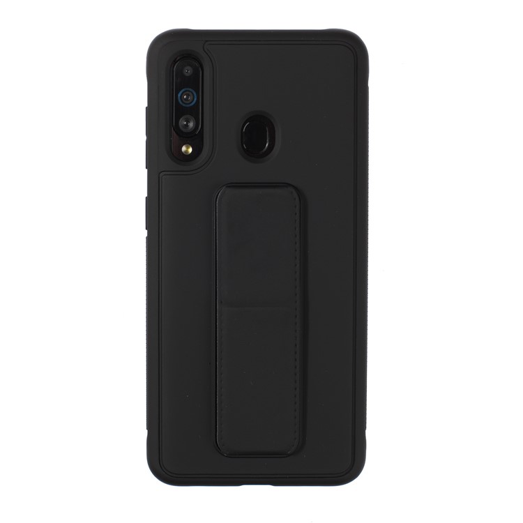 Rubberized Magnetic Kickstand TPU + PC Hybrid Case Phone Shell for Samsung Galaxy M30/Galaxy A40s - Black-1