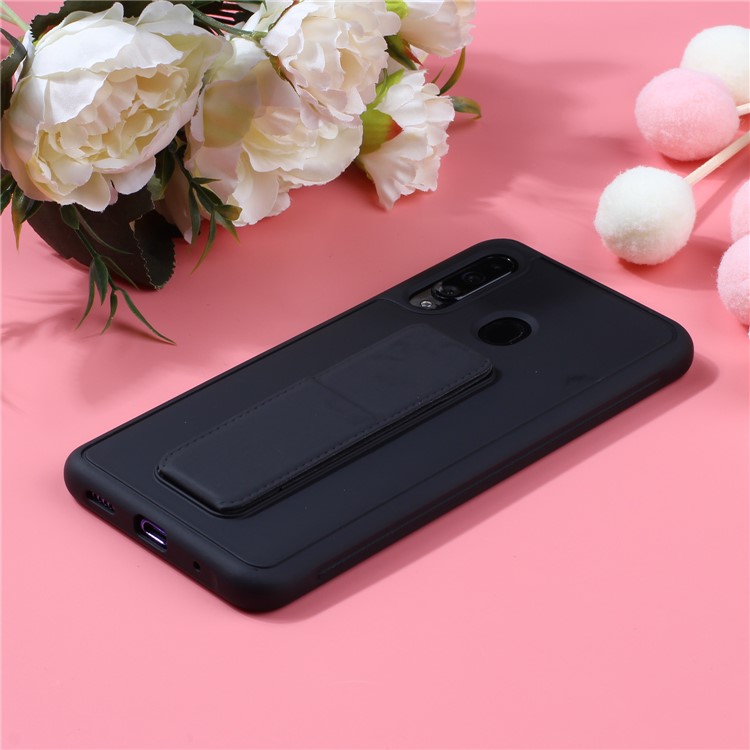 Rubberized Magnetic Kickstand TPU + PC Hybrid Case Phone Shell for Samsung Galaxy M30/Galaxy A40s - Black-2