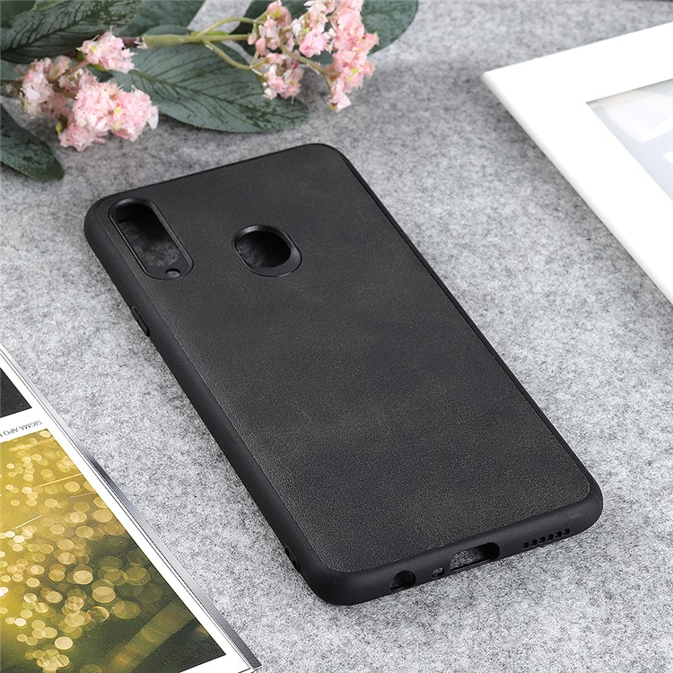 Matte Texture PU Leather Skin Plastic +TPU Hybrid Shell for Samsung Galaxy A10s - Black-2