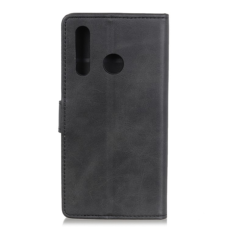 Matte Skin Wallet Leather Stand Phone Case for Samsung Galaxy A20s - Black-3