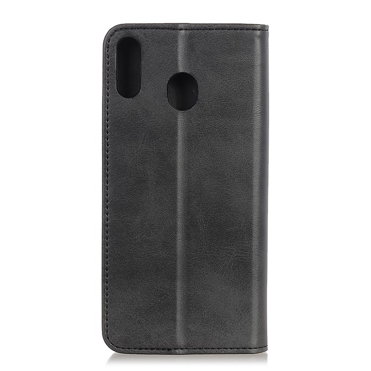 Auto-absorbed Split Leather Wallet Case with Stand Phone Cover for Samsung Galaxy A10s - Black-3