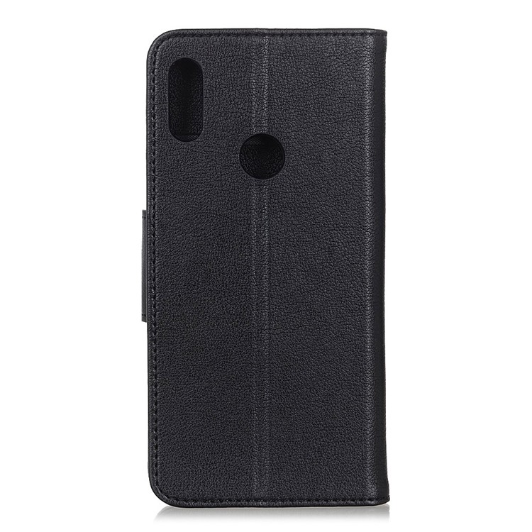 Litchi Skin Leather Wallet Stand Case for Samsung Galaxy A20s - Black-8