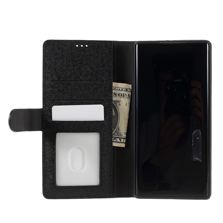 GEBEI Yaqi Series Genuine Leather Flip Cover Wallet for Samsung Galaxy Note 10 Plus 5G/Note 10 Plus - Black-8