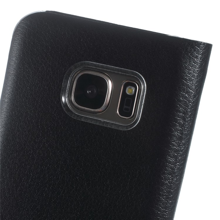 Litchitrain Fensteransicht Ledertasche Für Samsung Galaxy S7 G930 - Schwarz-3