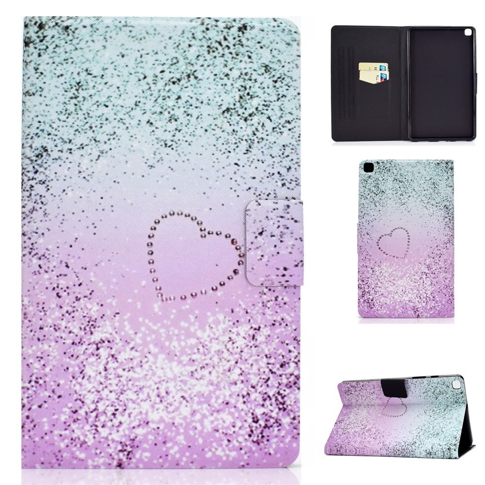 Pattern Printing Leather Stand Case for Samsung Galaxy Tab A 8.0 (2019) SM-T290 SM-T295 - Heart-1