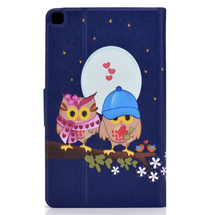 Pattern Printing Leather Stand Case for Samsung Galaxy Tab A 8.0 (2019) SM-T290 SM-T295 - Owls and Hearts-3