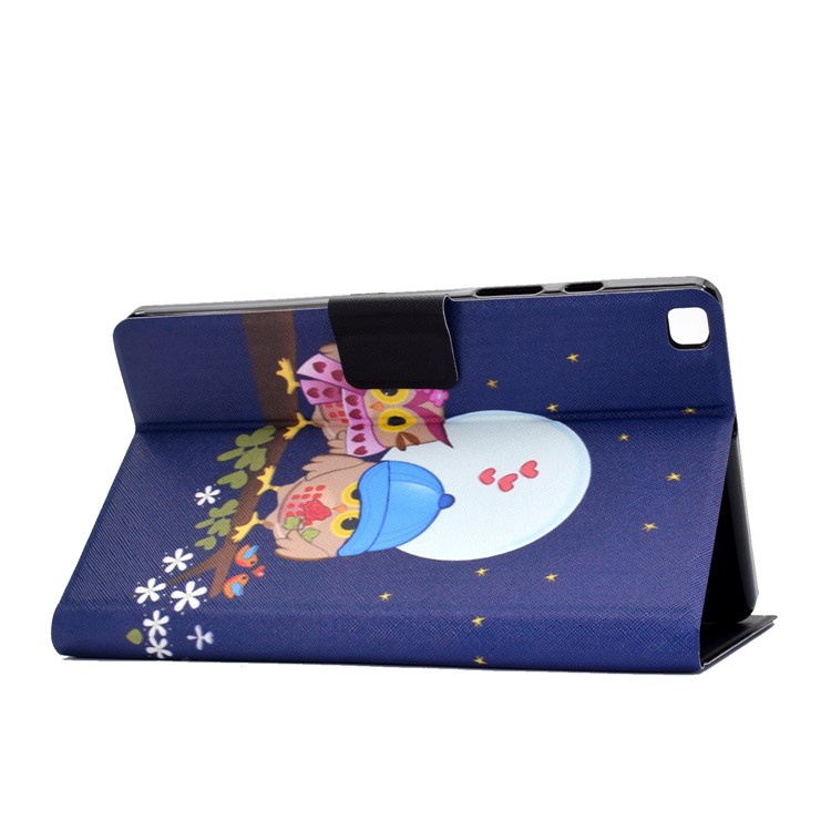 Pattern Printing Leather Stand Case for Samsung Galaxy Tab A 8.0 (2019) SM-T290 SM-T295 - Owls and Hearts-4