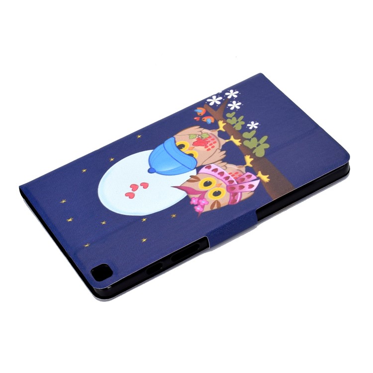 Pattern Printing Leather Stand Case for Samsung Galaxy Tab A 8.0 (2019) SM-T290 SM-T295 - Owls and Hearts-6