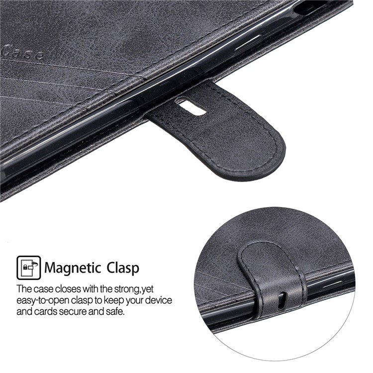 Cowhide Texture Wallet Stand Leather Protective Case for Samsung Galaxy Xcover 4s SM-G398F/SM-G398FN/DS - Black-7