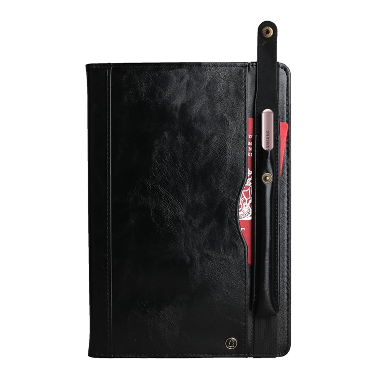 Multi-slot Wallet PU Leather Tablet Case with Pen Pouch for Samsung Galaxy Tab S6 SM-T860/SM-T865 - Black-3