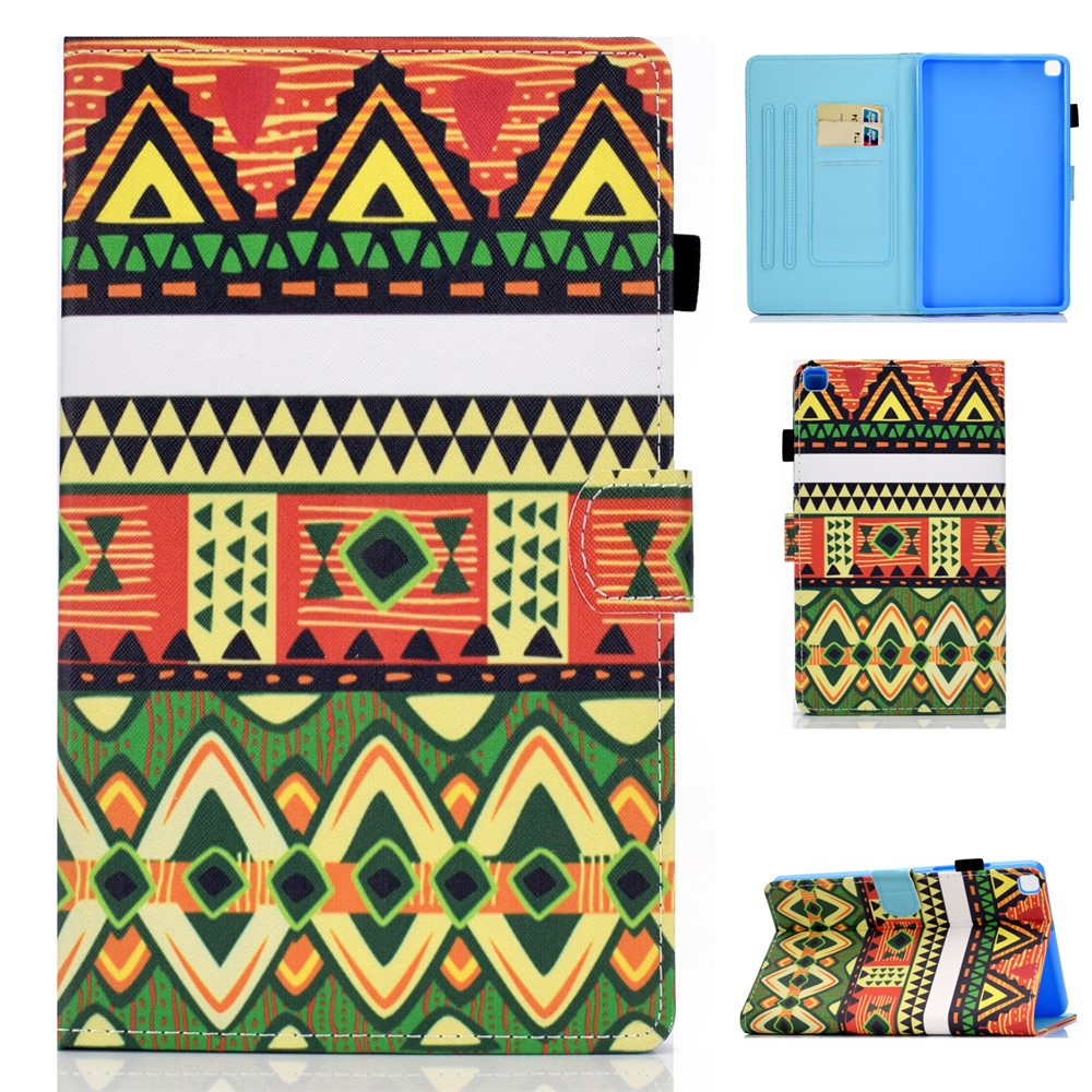 Pattern Printing Card Slots Leather Stand Cover for Samsung Galaxy Tab A 8.0 Wi-Fi (2019) SM-T290 - Triangle-1