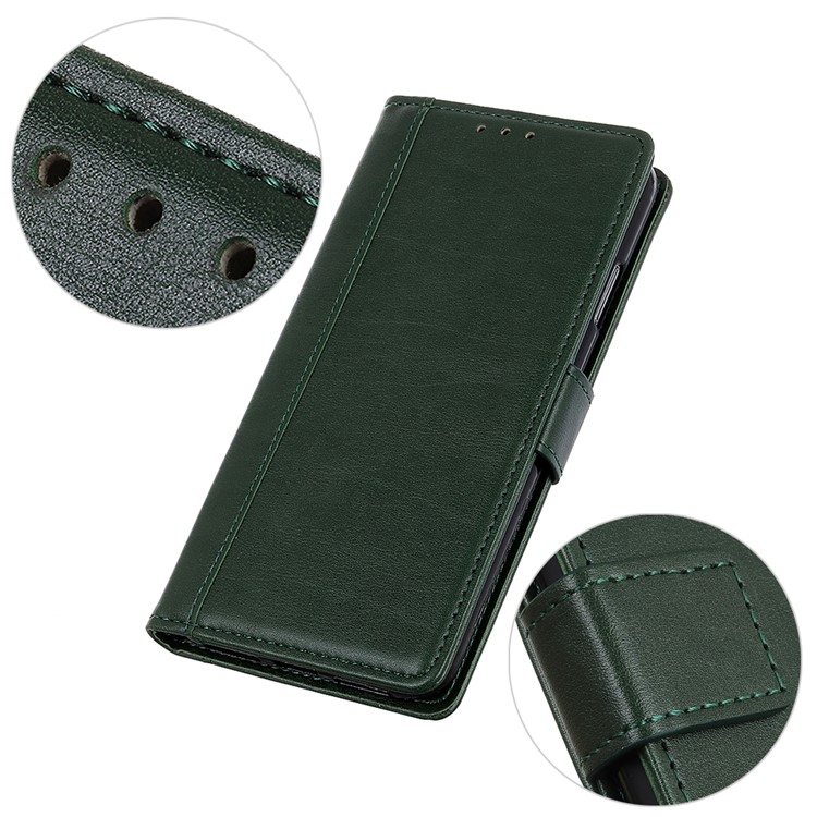 Wallet Leather Stand Phone Case for Samsung Galaxy A20s - Green-8