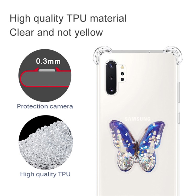 Dynamic Quicksand Shock-proof TPU Cover Case for Samsung Galaxy Note 10 Plus/Note 10 Plus 5G - Butterfly-2