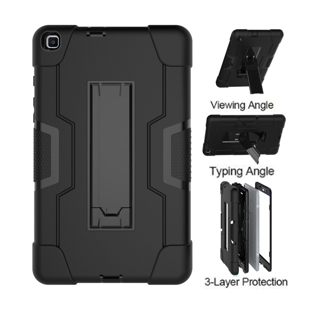 Shockproof Anti-scratch Durable Tablet Cover with Kickstand for Samsung Galaxy Tab A 8.0 (2019) T290 T295 - All Black-6