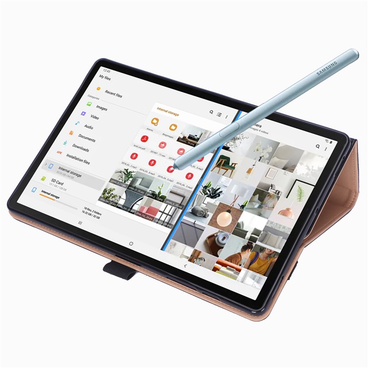 Leather Stand Card Holder Tablet Case for Samsung Samsung Galaxy Tab S6 T860 T865 - Black-10