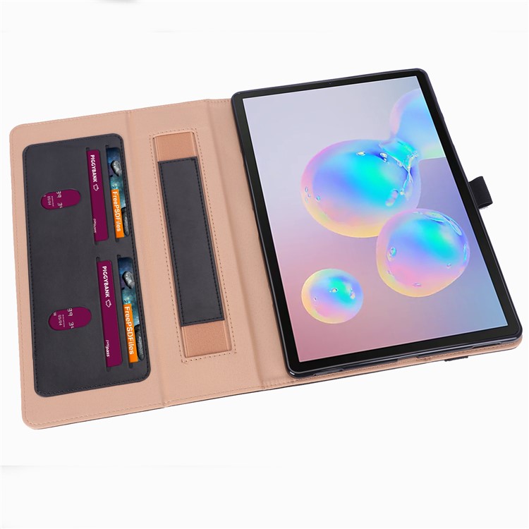 Leather Stand Card Holder Tablet Case for Samsung Samsung Galaxy Tab S6 T860 T865 - Black-12