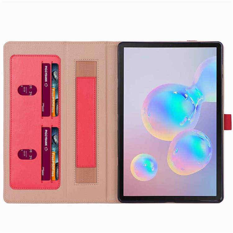 Leather Stand Card Holder Tablet Case for Samsung Samsung Galaxy Tab S6 T860 T865 - Red-11