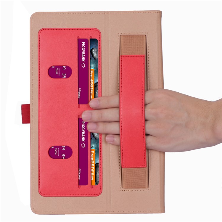 Leather Stand Card Holder Tablet Case for Samsung Samsung Galaxy Tab S6 T860 T865 - Red-13