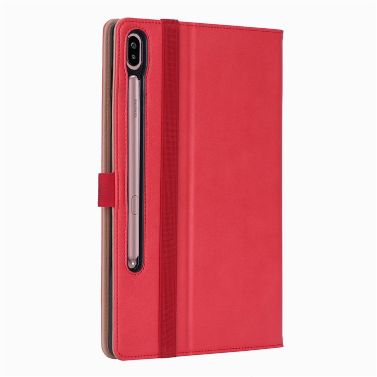 Leather Stand Card Holder Tablet Case for Samsung Samsung Galaxy Tab S6 T860 T865 - Red-5