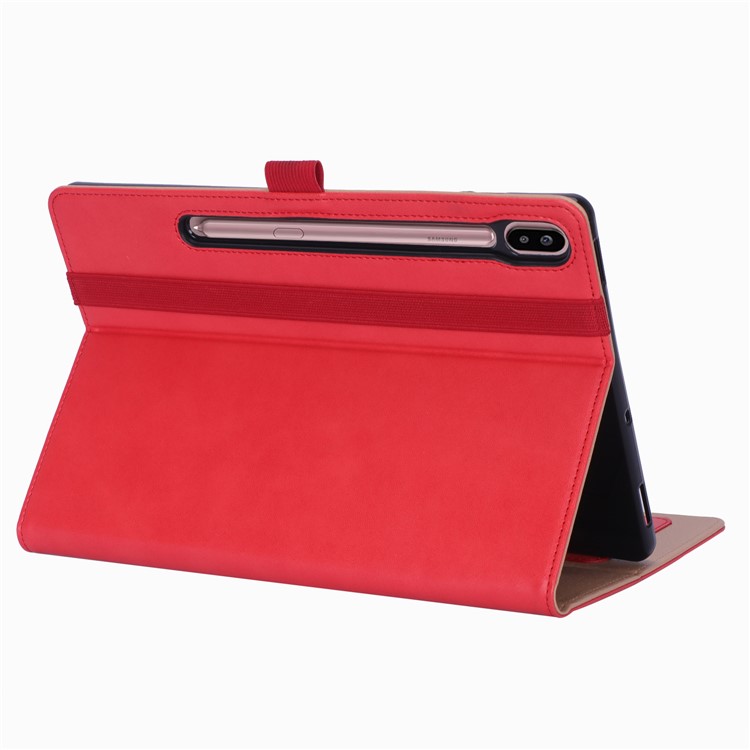 Leather Stand Card Holder Tablet Case for Samsung Samsung Galaxy Tab S6 T860 T865 - Red-8