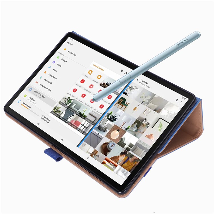 Leather Stand Card Holder Tablet Case for Samsung Samsung Galaxy Tab S6 T860 T865 - Blue-10