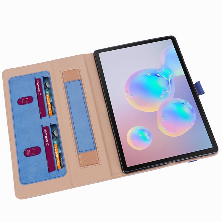Leather Stand Card Holder Tablet Case for Samsung Samsung Galaxy Tab S6 T860 T865 - Blue-12