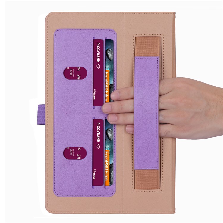 Suporte De Couro Titular Do Cartão Tablet Case Para Samsung Samsung Galaxy Tab S6 T860 T865 - Roxa-13