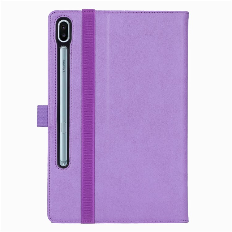 Suporte De Couro Titular Do Cartão Tablet Case Para Samsung Samsung Galaxy Tab S6 T860 T865 - Roxa-3