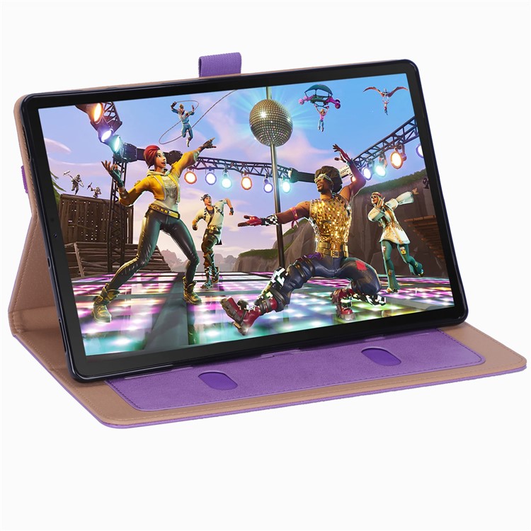 Suporte De Couro Titular Do Cartão Tablet Case Para Samsung Samsung Galaxy Tab S6 T860 T865 - Roxa-7