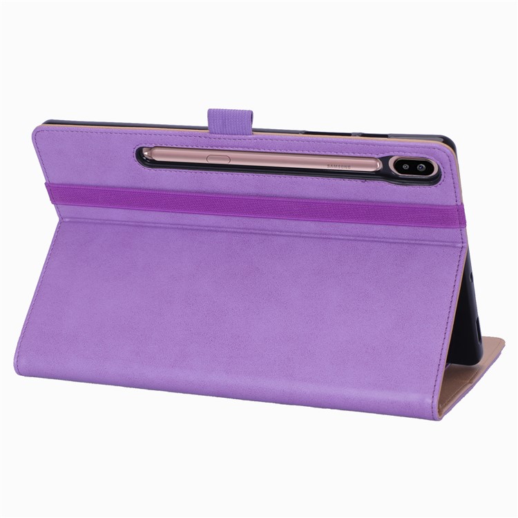 Suporte De Couro Titular Do Cartão Tablet Case Para Samsung Samsung Galaxy Tab S6 T860 T865 - Roxa-8