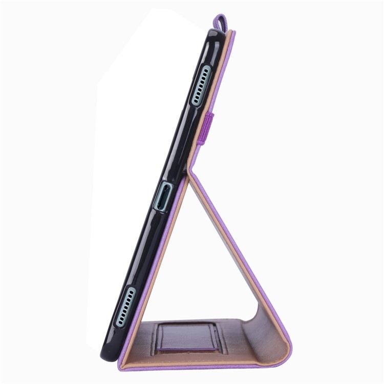 Suporte De Couro Titular Do Cartão Tablet Case Para Samsung Samsung Galaxy Tab S6 T860 T865 - Roxa-9