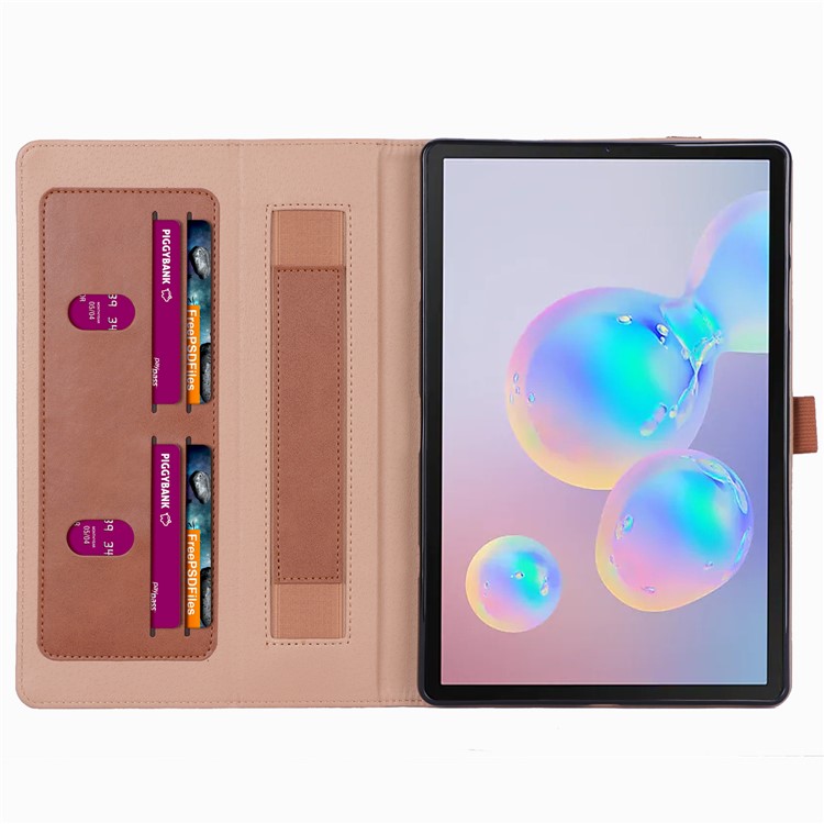 Leather Stand Card Holder Tablet Case for Samsung Samsung Galaxy Tab S6 T860 T865 - Brown-11