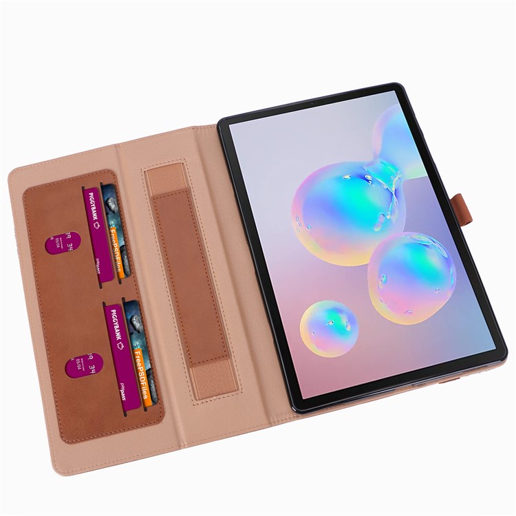 Leather Stand Card Holder Tablet Case for Samsung Samsung Galaxy Tab S6 T860 T865 - Brown-12