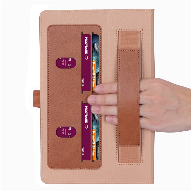 Leather Stand Card Holder Tablet Case for Samsung Samsung Galaxy Tab S6 T860 T865 - Brown-13