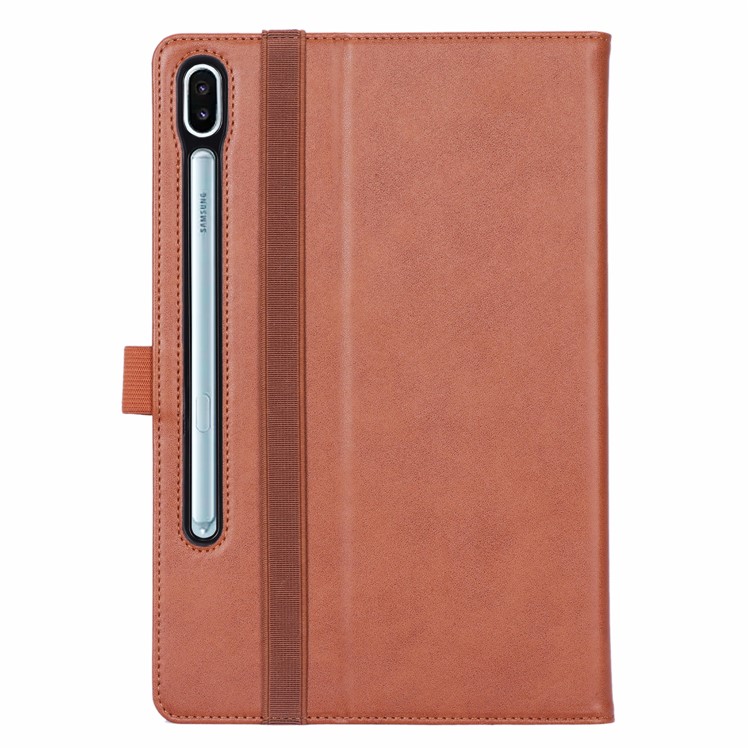 Leather Stand Card Holder Tablet Case for Samsung Samsung Galaxy Tab S6 T860 T865 - Brown-3