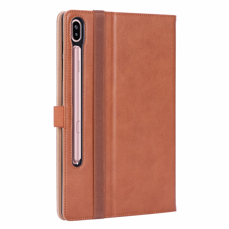 Leather Stand Card Holder Tablet Case for Samsung Samsung Galaxy Tab S6 T860 T865 - Brown-5