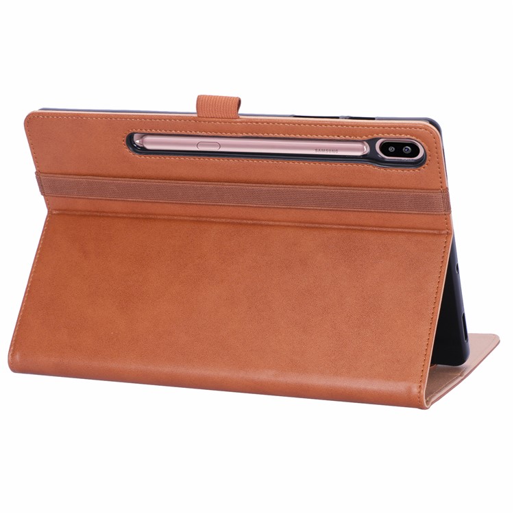 Leather Stand Card Holder Tablet Case for Samsung Samsung Galaxy Tab S6 T860 T865 - Brown-8