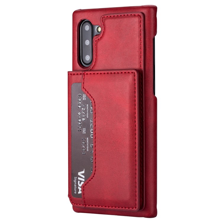 PU Leather + PC Card Holder Kickstand Phone Case for Samsung Galaxy Note 10/Note 10 5G - Red-4