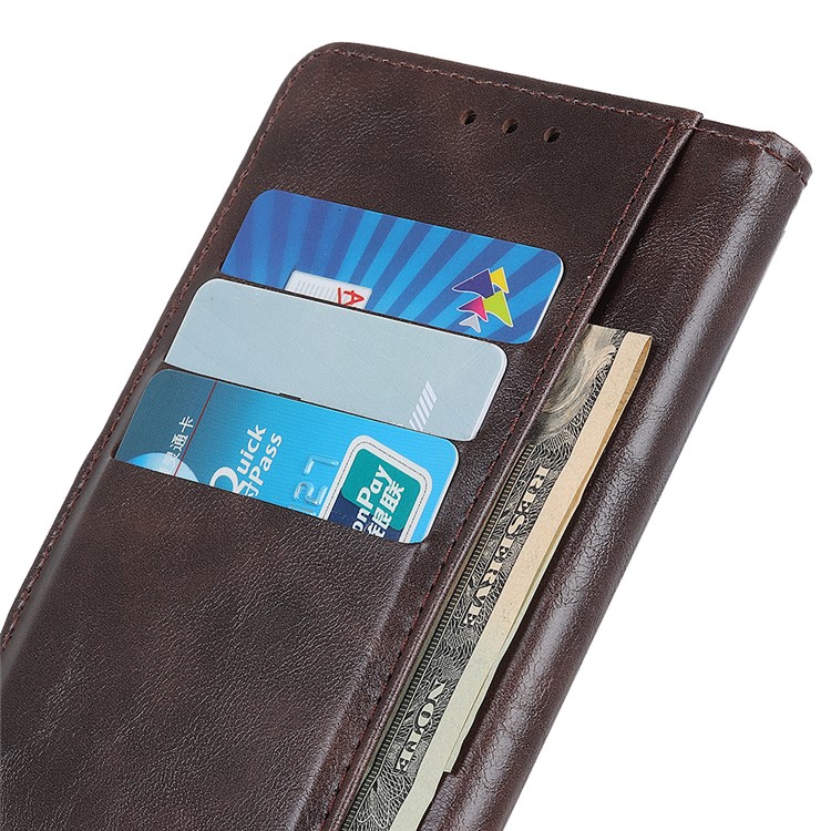 Rivet Decorated Leather Wallet Case for Samsung Galaxy A20s - Brown-10