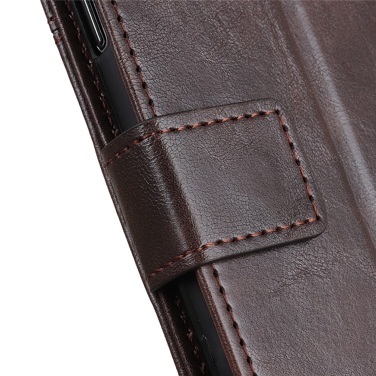 Rivet Decorated Leather Wallet Case for Samsung Galaxy A20s - Brown-7