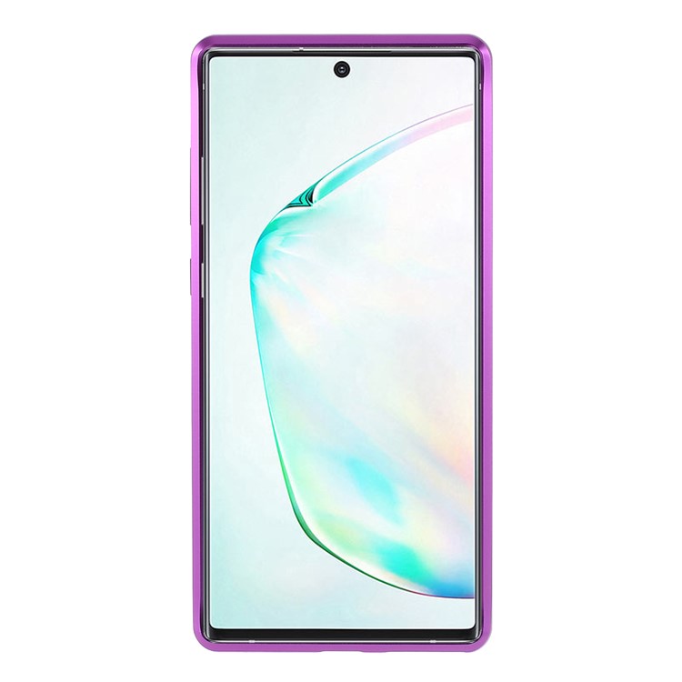 Magnetic Adsorption Metal + Tempered Glass Hybrid Case for Samsung Galaxy Note 10 Plus/Note 10 Plus 5G - Black/Purple-8