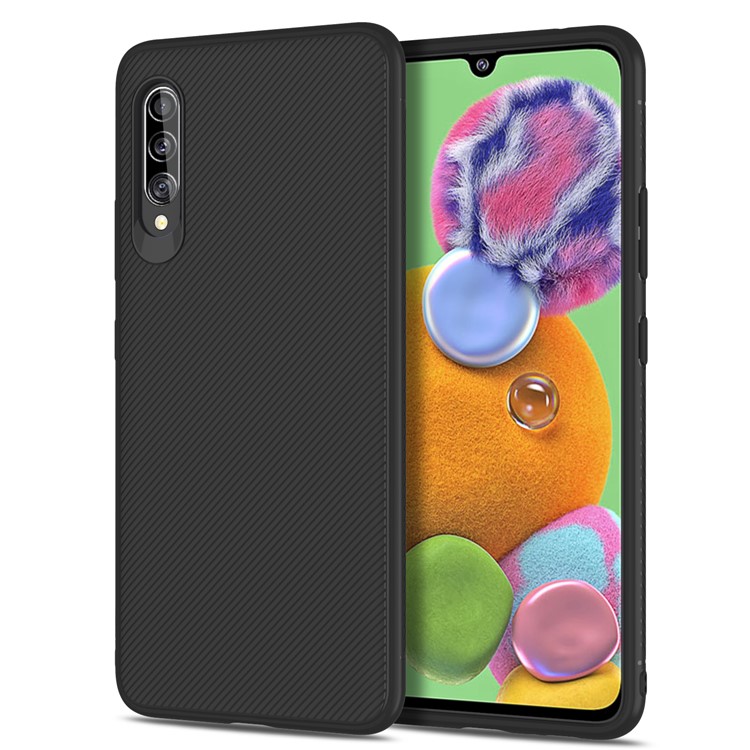 Jazz Series Twill Texture TPU Phone Case for Samsung Galaxy A80/A90 - Black-1