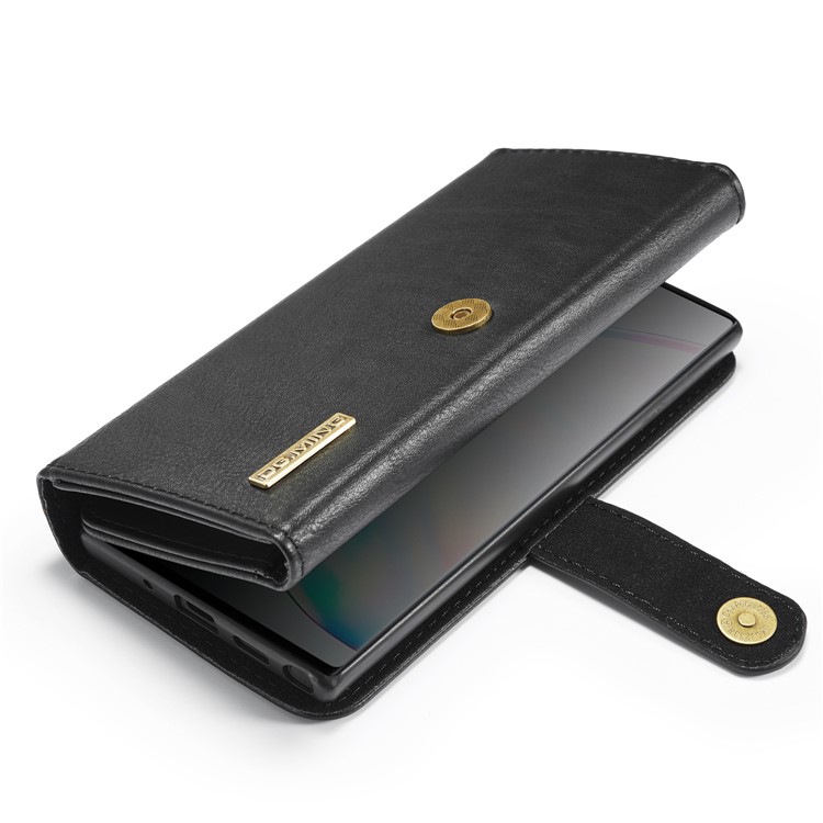 DG.MING Split Leather Casing with Stand for Samsung Galaxy Note 10 Plus / Note 10 Plus 5G - Black-6