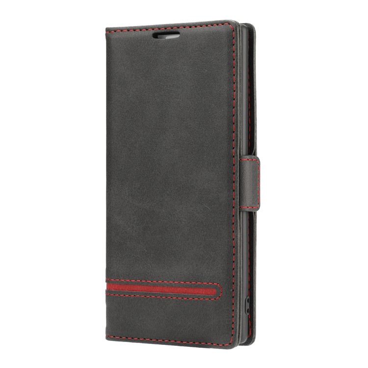 Emenda Carteira Suporte De Couro Shell Telefone Para Samsung Galaxy Note 10 / Note 10 5G - Preto-2