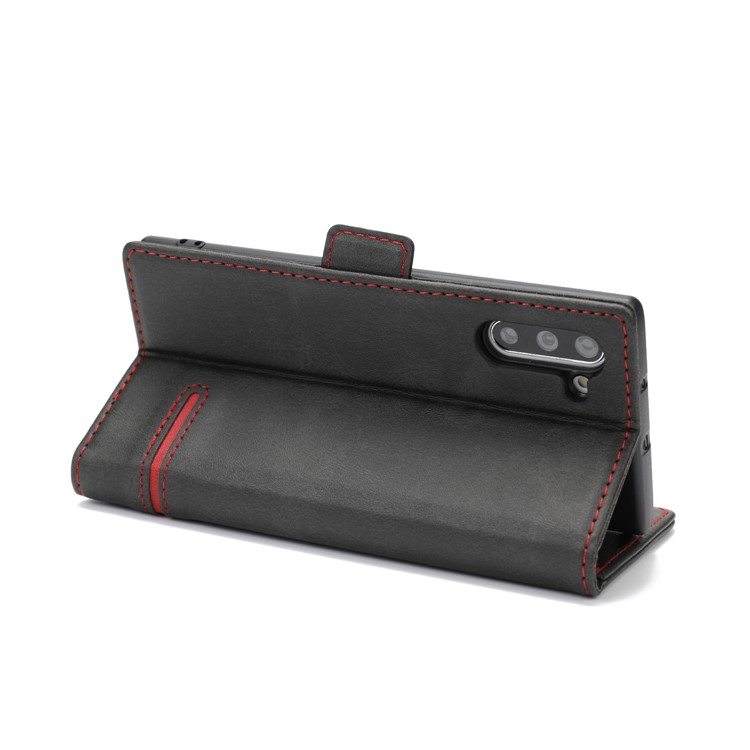 Emenda Carteira Suporte De Couro Shell Telefone Para Samsung Galaxy Note 10 / Note 10 5G - Preto-5