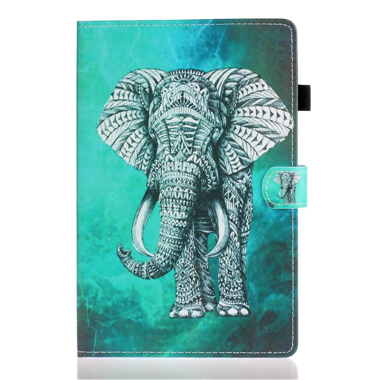Titular Do Cartão De Couro Estampado Ficar Embalagem Da Tabuleta Para Samsung Galaxy Tab S6 T860 - Elefante-2