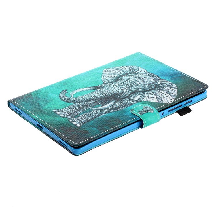 Titular Do Cartão De Couro Estampado Ficar Embalagem Da Tabuleta Para Samsung Galaxy Tab S6 T860 - Elefante-5