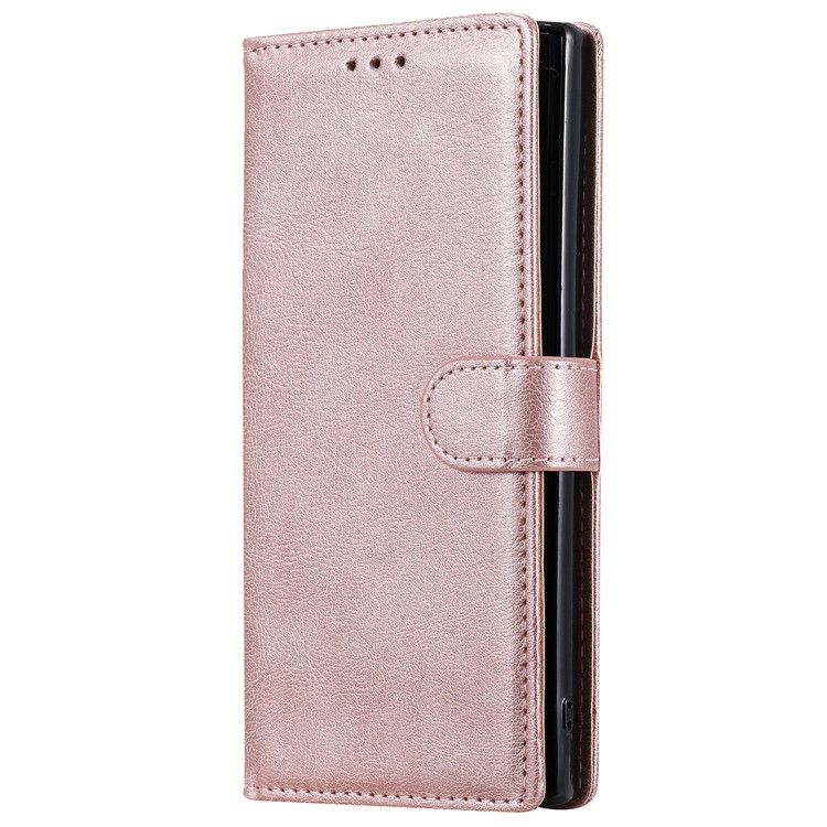 Estojo Magnético Destacável 2 Em 1 Carteira De Couro Para Samsung Galaxy Note 10 Plus / Note 10 Plus 5G - Rosa Ouro-2