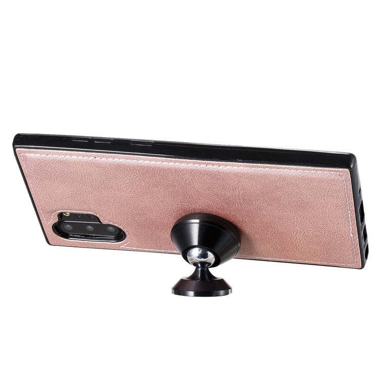 Estojo Magnético Destacável 2 Em 1 Carteira De Couro Para Samsung Galaxy Note 10 Plus / Note 10 Plus 5G - Rosa Ouro-4